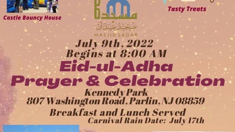 Eid-ul-Adha Salah Details July 9th