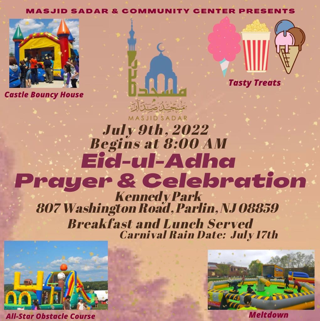 Eid-ul-Adha Salah Details July 9th